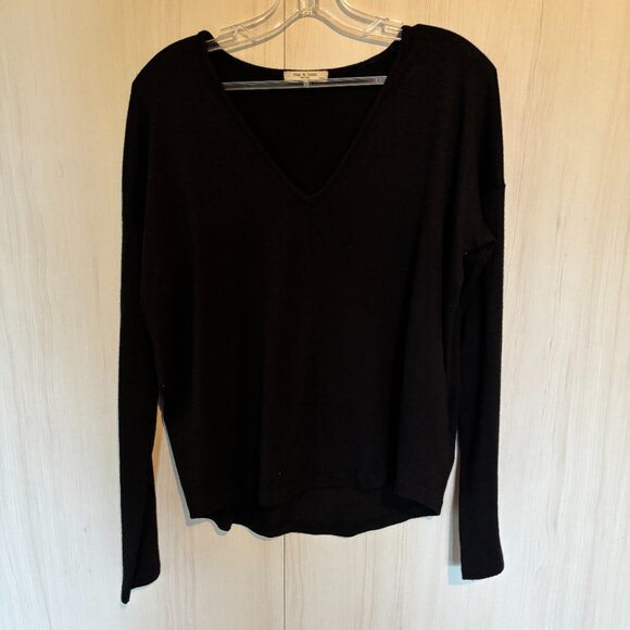 rag & bone, The Knit Long Sleeve Tee, Black, XS - Picture 5 of 9